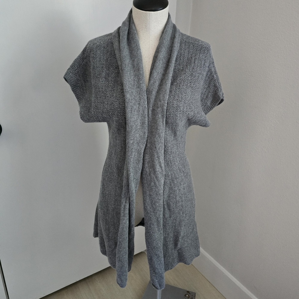 LOFT Heather Gray Open Front Cardigan Size Medium